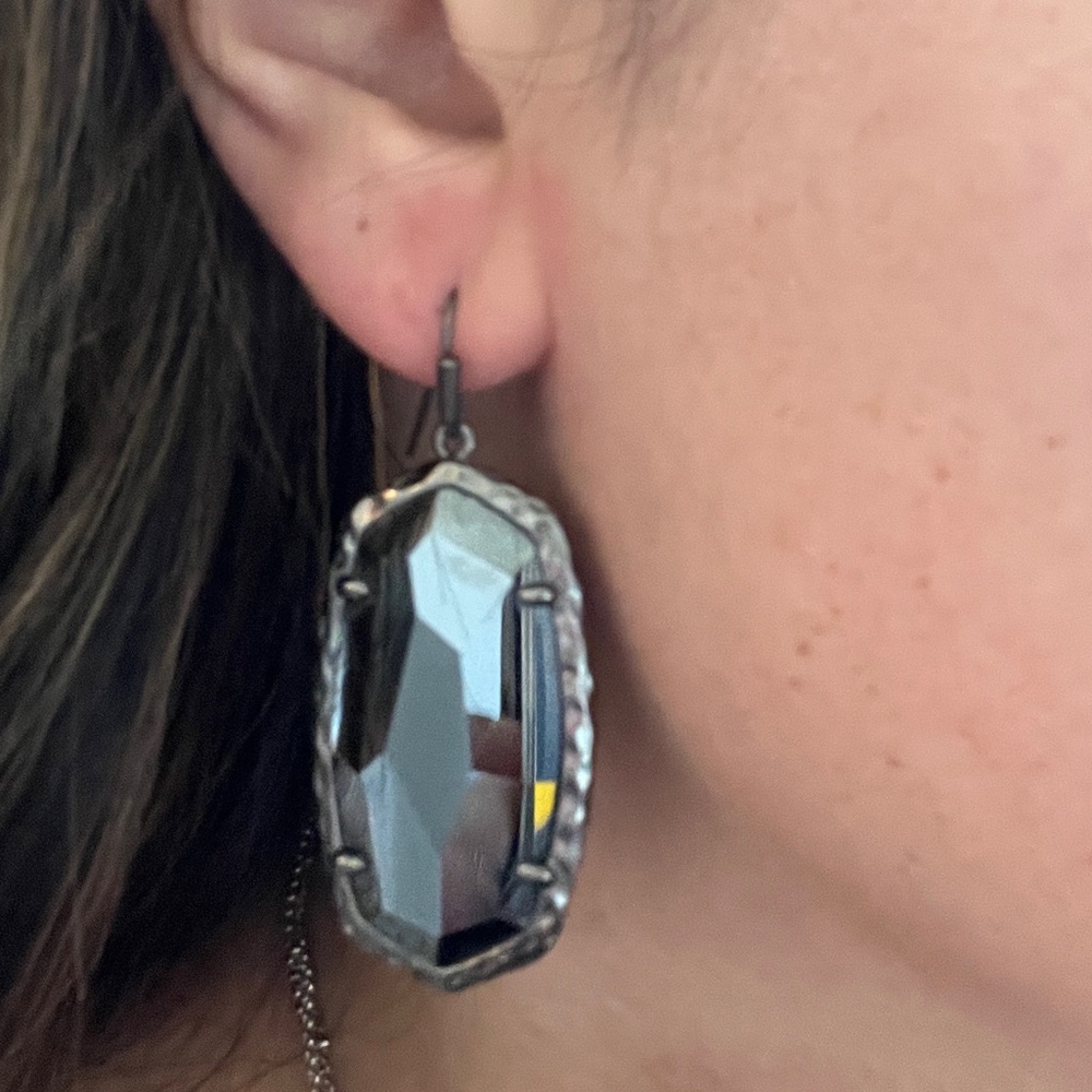 Kendra Scott Elle Onyx Drop in Gunmetal